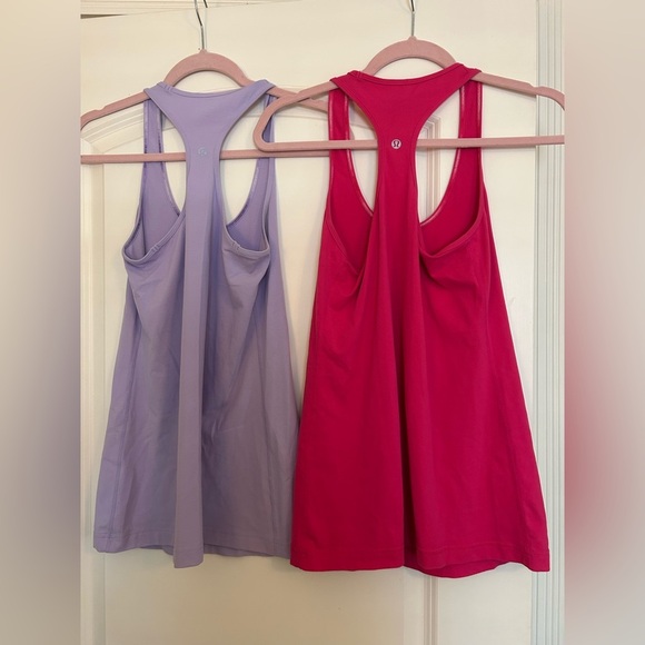 BUNDLE (2) Lululemon Razor Back Tank Tops, Purple/ Pink Size 6 - Picture 5 of 7